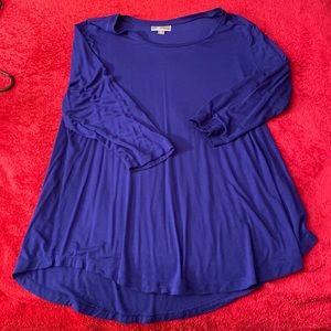 JM collection blue tunic style top size large